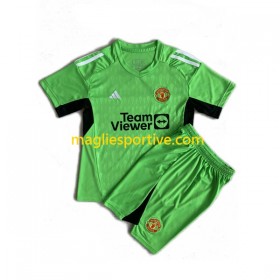 Completo Calcio Manchester United Portiere Bambino Divisa Prima 2023-2024